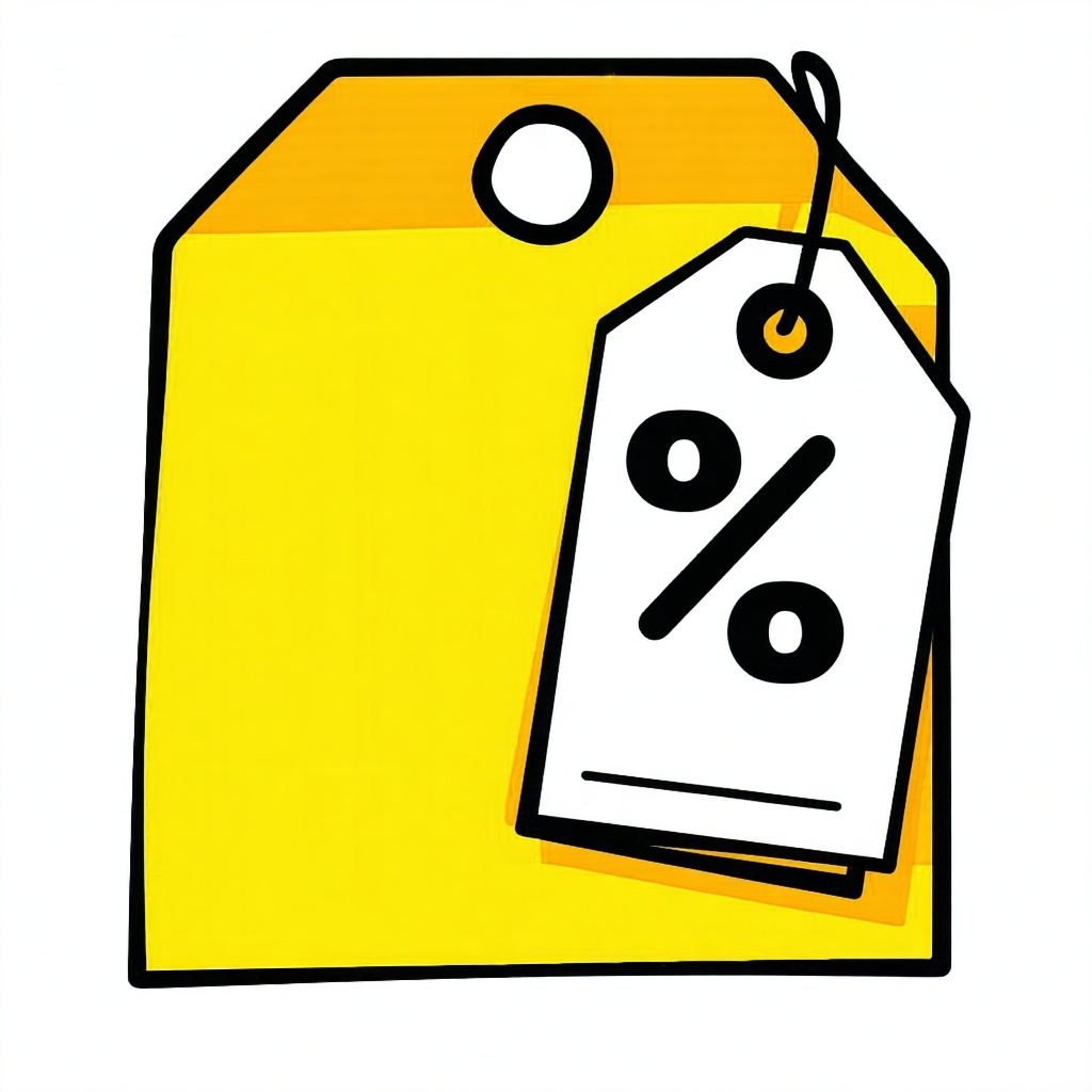 an image representing a discount like a price tag with a percentage off sign on it-1