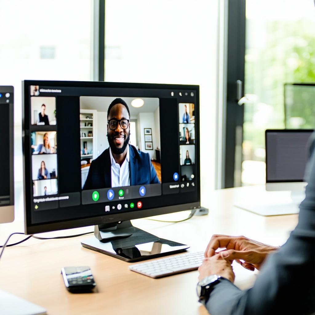 business video call with one client